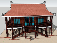 File sketchup thiết kế Nhà sàn 10.5x7m