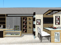File sketchup thiết kế nội thất phòng ăn