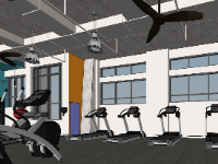 File sketchup thiết kế nội thất phòng gym