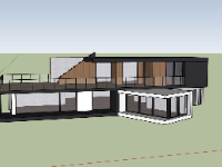 File sketchup villa 2 tầng độc đáo