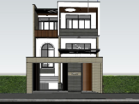 File sketchup villa 3 tầng 8x15m