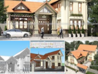 mẫu biệt thự sketchup 11x15m,Sketchup Biệt thự,SU biệt thự,ngoại thất biệt thự su