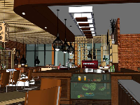 File sketchup quán CAFE hiện đại