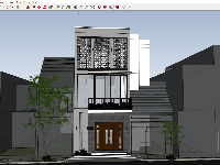 File SU 2019 nhà 3 tầng,Sketchup nhà phố 3 tầng,nhà 3 tầng hiện đại,su nhà phố,su nhà phố 3 tầng