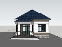 su biệt thự,sketchup biệt thự,sketchup biệt thự 1 tầng,su biệt thự 1 tầng