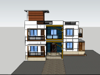 biệt thự 2 tầng,su biệt thự,sketchup biệt thự,su biệt thự 2 tầng