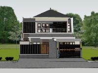 biệt thự,su biệt thự,sketchup biệt thự,su biệt thự 2 tầng,sketchup biệt thự 2 tầng