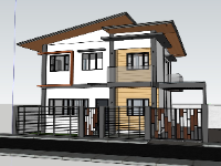 biệt thự 2 tầng,su biệt thự,sketchup biệt thự,su biệt thự 2 tầng