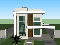 biệt thự 2 tầng,su biệt thự,sketchup biệt thự 2 tầng