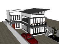 su biệt thự,sketchup biệt thự,su biệt thự 2 tầng