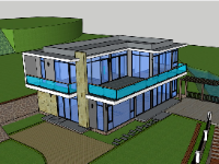 biệt thự 2 tầng,su biệt thự,sketchup biệt thự,su biệt thự 2 tầng