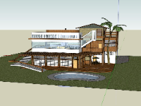 su biệt thự,sketchup biệt thự,su biệt thự 2 tầng,sketchup biệt thự 2 tầng