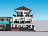 biệt thự 3 tầng,su biệt thự,sketchup biệt thự,su biệt thự 3 tầng