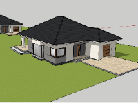 su nhà mái nhật,sketchup nhà mái nhật,su nhà mái nhật 1 tầng