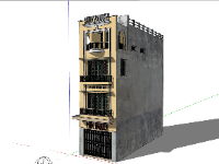 Nhà 4 tầng file su,model su Nhà 4 tầng,file su nhà cổ hà nội