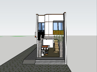 su nhà phố,sketchup nhà phố,su nhà phố 2 tầng,sketchup nhà phố 2 tầng