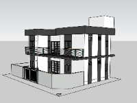 su nhà phố 2 tầng,sketchup nhà phố 2 tầng,su nhà phố,sketchup nhà phố