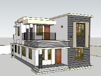 sketchup nhà phố,su nhà phố 2 tầng,su nhà phố,sketchup nhà phố 2 tầng