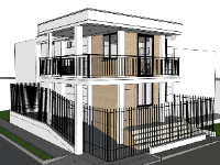 su nhà phố,sketchup nhà phố 2 tầng,su nhà phố 2 tầng,nhà phố 2 tầng