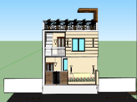 nhà phố  2 tầng,sketchup nhà phố,su nhà phố 2 tầng