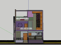 Nhà phố 3 tầng,model su nhà phố 3 tầng,sketchup nhà phố 3 tầng