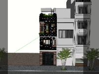 nhà phố,nhà phố 4 tầng,su nhà phố,sketchup nhà phố 4 tầng,sketchup nhà phố