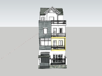 su nhà phố,sketchup nhà phố,su nhà phố 4 tầng,sketchup nhà phố 4 tầng