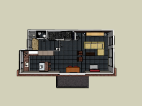 su nội thất,nội thất tầng 1,sketchup nội thất tầng 1