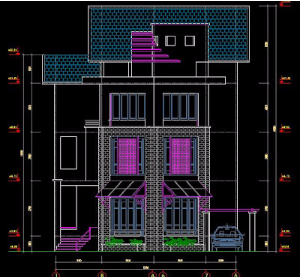 File thiết kế Autocad Mẫu biệt thự 10 x 12,1 x 15m x 4 tầng