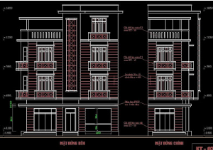 File thiết kế Autocad Mẫu biệt thự 5 x 11,2m