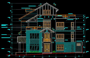 File thiết kế autocad Mẫu biệt thự kiến trúc đẹp