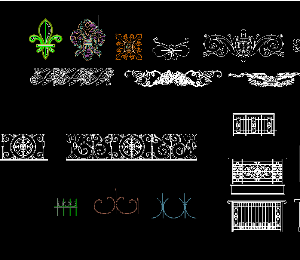 File thiết kế autocad Mẫu hoa sắt lan can | cổng