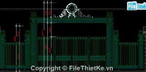 File thiết kế,bản vẽ thiết kế,Cổng UBND huyện