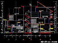 nhà 4 tầng,4 tầng,nhà thư viện 4 tầng,nhà lệch 4 tầng,nhà kích thước 11x18m,cad nhà 4 tầng