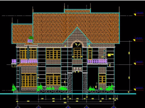 File thiết kế cad mẫu nhà 2 tầng 9mx15m