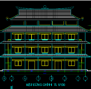File thiết kế chùa 3 tầng full kiến trúc và kết cấu