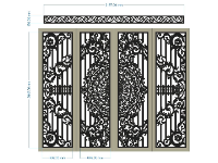 File thiết kế cổng 4 cánh cnc và ô thoáng