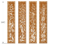 File thiết kế cổng 4 cánh tứ quý tùng cúc trúc mai cnc