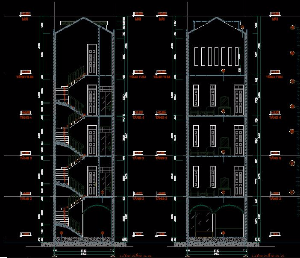 File thiết kế mẫu nhà phố 5,4 x 15,7m x 5 tầng