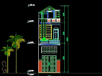 File thiết kế Nhà ống 2 tầng kích thước 3,9m x 10,9m đầy đủ kiến trúc và kết cấu