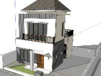 nhà phố 2 tầng,su nhà phố,sketchup nhà phố,thiết kế nhà phố 2 tầng