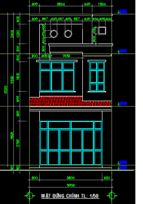 File thiết kế Nhà phố 2,5 tầng đầy đủ mặt bằng, mặt cắt, mặt đứng