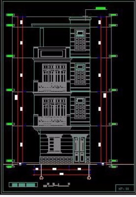 File thiết kế nhà phố 4 tầng 2 mặt tiền