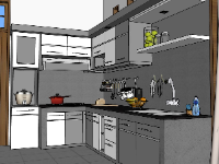 File thiết kế nội thất nhà bếp sketchup