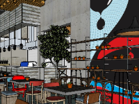 File thiết kế nội thất quán cafe sketchup