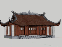 thiết kế chùa,phối cảnh chùa sketchup,dựng mẫu chùa su