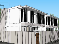 villa 2 tầng,file sketchup biệt thự 2 tầng,mẫu sketchup biệt thự 2 tầng,phối cảnh biệt thự 2 tầng