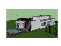 biệt thự 1 tầng file sketchup,dựng model su nhà biệt thự,file 3d su biệt thự 1 tầng