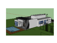 Free mẫu biệt thự 1 tầng đơn giản dựng sketchup