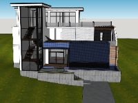 Free mẫu biệt thự 3 tầng model sketchup